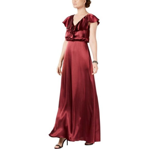 Adrianna Papell | Dresses | Nwt Adrianna Papell Satin Maxi Evening Gown ...